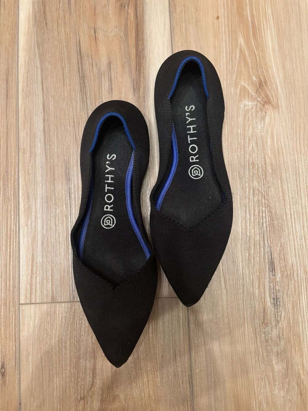 Rothy's The Point Black Pointed Toe Slip-On Flats - Picture 2 of 8